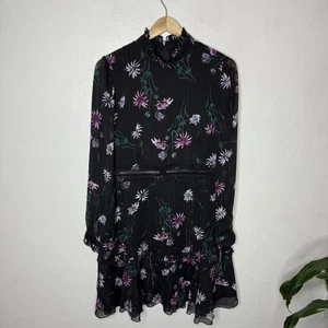 New Anthropologie Donna Morgan High Neck Floral Dress Chiffon Women’s 10 - Picture 1 of 9