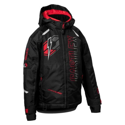 CASTLE X "STRIKE"  SNOWMOBILE JACKET - BLACK/RED - YOUTH SIZE LARGE - Image 1 of 3