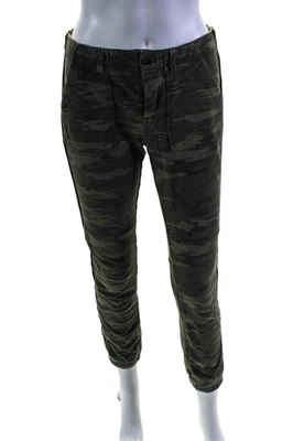 Sanctuary x Anthropologie Womens Cotton Camo Print Mid-Rise Pants Green Size 25 - Image 1 of 4
