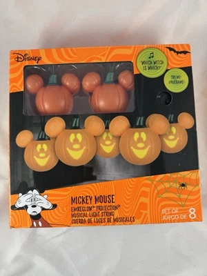 Disney Halloween Seasonal Mickey Mouse Projection Pumpkin Singing String Lights - Image 1 of 3