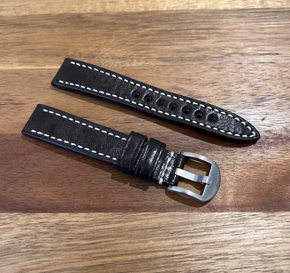 RIOS1931 Sulla Baikal Rallye Vintage Armband - Handgemacht In Deutschland, Rindsleder, 20mm, Schwarz