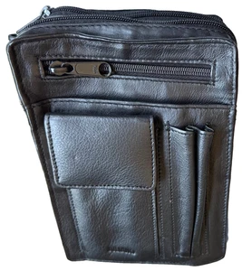BOLSO BANDOLERA JULIANO PEQUEÑO BOLSILLO CUERO NEGRO PARA HOMBRE O MUJER - Imagen 1 de 5