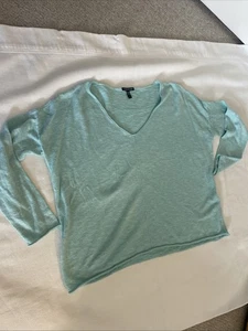 Leichter DAMENPULLOVER EILEEN FISHER BIO LEINEN/BAUMWOLLE MEERSCHAUM GRÖSSE S - Bild 1 von 4