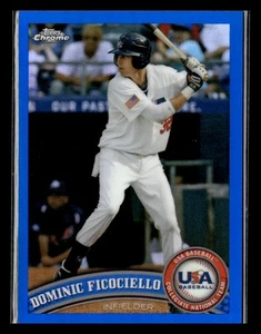 2011 Topps Chrome #USABB5 Dominic Ficociello USA Baseball Blue Refractors SN - Picture 1 of 2
