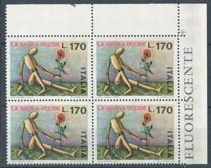 ITALY EUROPE LA DROGA UCCIDE COMMEMORATIVE X 4 MNH STAMPS LOT (ITALIA 420) - Picture 1 of 1
