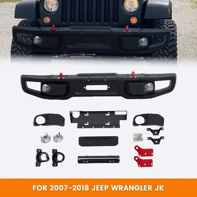 Front Bumper 10th Anniversary Style for 07-18 Jeep Wrangler JK W/ Winch Plate Foto 1 de 4