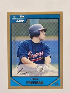 Bowman Draft Picks 2007 oro Freddie Freeman RC #BDPP12 novato  - Imagen 1 de 3
