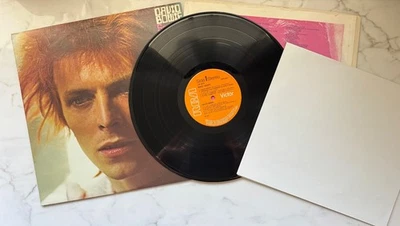 David Bowie Space Oddity LP vinyl UK poster Rca orange label design matrix 1e/1e - Image 1 of 4