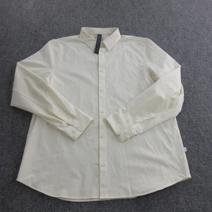 Lululemon Shirt Mens Large White Yellow Stripe Button Down Long Sleeve Casual - Picture 1 of 8