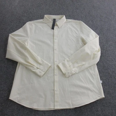 Lululemon Shirt Mens Large White Yellow Stripe Button Down Long Sleeve Casual - Image 1 of 4