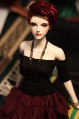 BJD DOLL Wig- SD OOAK Red Short Punk Sophie Molly Wig - SID YID Iplehouse - Image 1 of 4