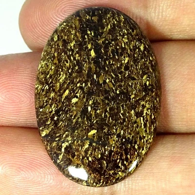 40,60 cts. Piedra preciosa cabujón ovalado jade marrón de diseño 100 % natural 24X36X5 mm Foto 1 de 4