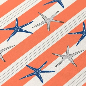 Indoor/ Outdoor Surfside Starfish Stripes Washable Rug New - Picture 1 of 5