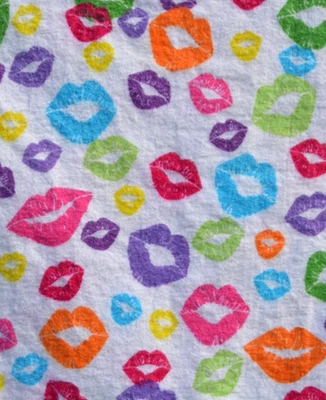 1.875 yards colorful lips Flannel Fabric 42" wide - Image 1 of 2