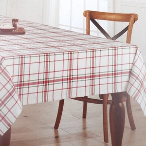 Holiday Fabric Tablecloth 60x120 Christmas Plaid White Red Green - Picture 1 of 3