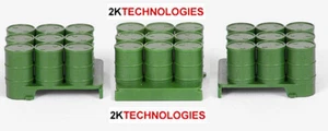 EFE 99625 Large Oil Drum Loads x 3 (9 Drums Each) Green 1/76 Scale RM48Post - Picture 1 of 6
