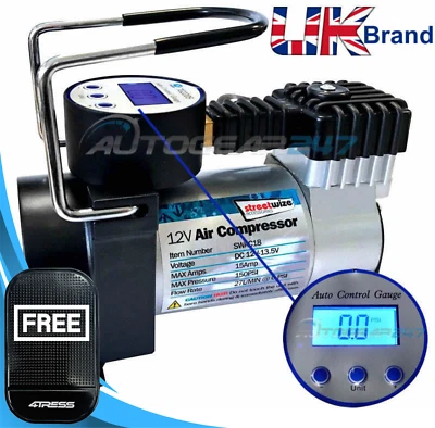 Neumático digital 150PSI corte automático con bomba de compresor de aire para furgoneta para automóvil SWA18. Estera ✅ Foto 1 de 4