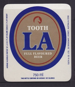 BEER LABELS: TOOTH LA FULL FLAVOURED BEER 750ml.. - Foto 1 di 1
