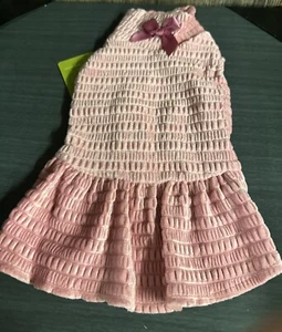 Vestido Fitwarm Rosa Terciopelo Ligero 🐱 Traje de Gato o Perro 🐶 XS Súper Suave - Imagen 1 de 6
