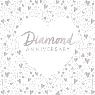 CREATIVE Diamond Wedding Party Napkins 60th Wedding Anniversary Serviette Shiny Finish 16