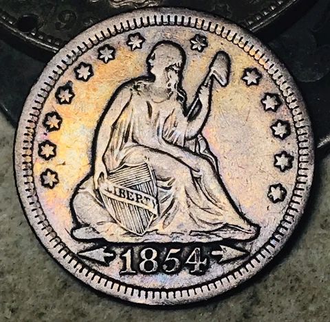 1854 Seated Liberty Quarter 25C ARROWS Ungraded Choice Silver US Coin CC18797 Cover