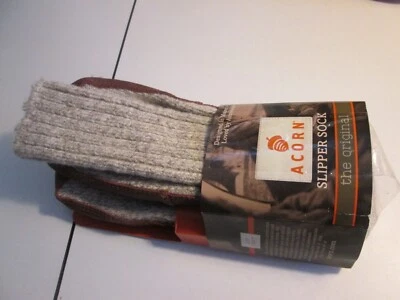 ACORN Original Zapatilla Calcetines Pequeños Mujer 8-9 Hombre 6-7 Gris Lana Trapo Foto 1 de 4