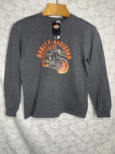 HARLEY DAVIDSON Ventura Ca Youth Med Gray Long Sleeve T-Shirt, with tags (D2) - Picture 1 of 8