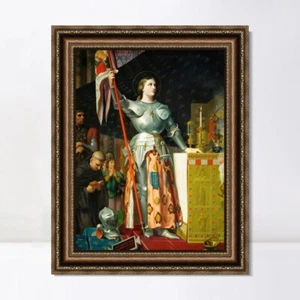 Framed Canvas Art Joan of Arc at The Coronation by Jean Auguste Dominique Ingres - Picture 1 of 16
