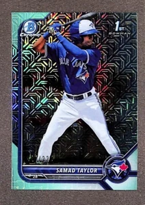 2022 Bowman Chrome #BCP-92 Samad Taylor 1st Bowman RC Aqua Mojo Refractor #/225 - Picture 1 of 3