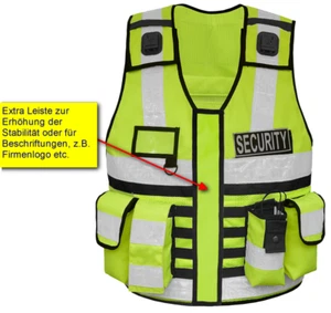 Sicherheitsweste Warnweste Herren Leuchtweste Signal Security Einsatzweste Gelb - Bild 1 von 7