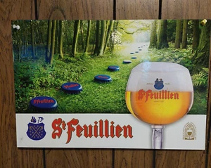 St Feuillien Beer sign Belgian 18 x 12 inches cardboard - Picture 1 of 6