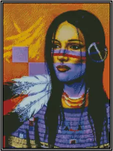 Native American Indian Girl Counted Cross Stitch Chart No. 21-161 - Picture 1 of 1