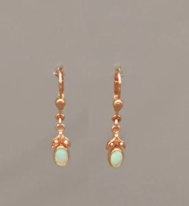 9906072-ds 925er Silver Gold Plated Jugendstil-Ohrringe Opal Bead 3x0, 5cm - Picture 1 of 2