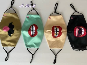 Paquete de 4 mascarillas faciales reutilizables lavables cubiertas máscaras moda tela tela hombres mujeres - Imagen 1 de 2