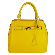 Sac Femme en Cuir Véritable Fabriqué en Italie FG Maya Jaune