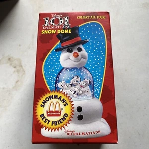 1996 McDonald's Happy Meal 101 Dalmatians Snow Dome Snowman Christmas - Picture 1 of 5
