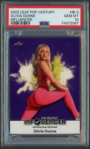 PSA 10 2022 Olivia Livvy Dunne Leaf Pop Century Influencer /1532 #IB-3 GEM MINT - Picture 1 of 2