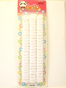 BELLO SMALL TERRY PONYTAIL HOLDERS - WHITE - 72 PCS. (61015) - Picture 1 of 4