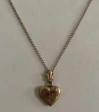 Vintage 12k Gold Filled 12/20 Gf Etched Flower Heart Locket Pendant Necklace