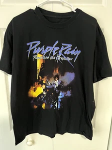 VTG Prince &the Revolution Purple Rain T-Shirt Black Prince Estate Official XL - Picture 1 of 2