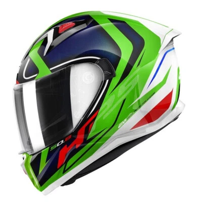 Casco integral Givi 50.8 Racer blanco verde azul talla L Foto 1 de 2