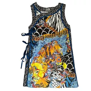 Philosophy di Alberta Ferretti Face Dress Size 2 Wrap Sleeveless Tiki RARE - Picture 1 of 12