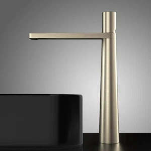 Bad Waschtischarmatur Bürste Gold Massiv Messing Wasserhahn Waschtischarmatur Warm und Kalt - Bild 1 von 36