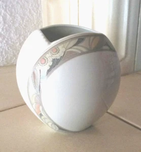 Vase Porzellan Ak Kaiser Exclusiv weiß mit Muster Kugelvase H 12,5 cm  Oval NEU - Bild 1 von 3
