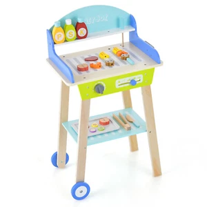 Kid's Pretend Barbecue Grill Play Set Toy BBQ Cooking Playset w/Accessories - Picture 1 of 8