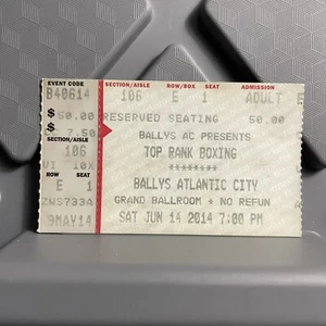 Ballys Atlantic City Top Rank Boxing Event Ticket Stub Grand Ballroom June 2014 - Picture 1 of 2