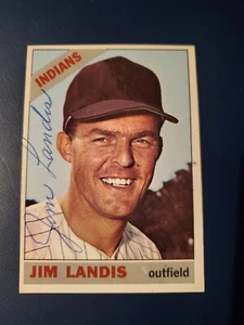 Jim Landis Signed Auto 1966 Topps #126 Baseball Card Autograph Cleveland Indians - Picture 1 of 2
