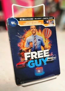STEELBOOK! NEW! SEALED! FREE GUY 4K UHD BLU-RAY DIGITAL CODE RYAN REYNOLDS - Picture 1 of 3