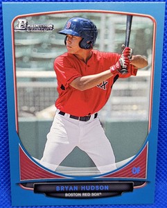 BRYAN HUDSON 2013 Bowman Prospects Blue 268/500 Boston Red Sox #86