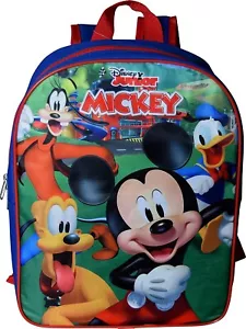Disney Junior Mickey Mouse Club House School 15" Backpack Book Bag Kids Boys Toy - Picture 1 of 3